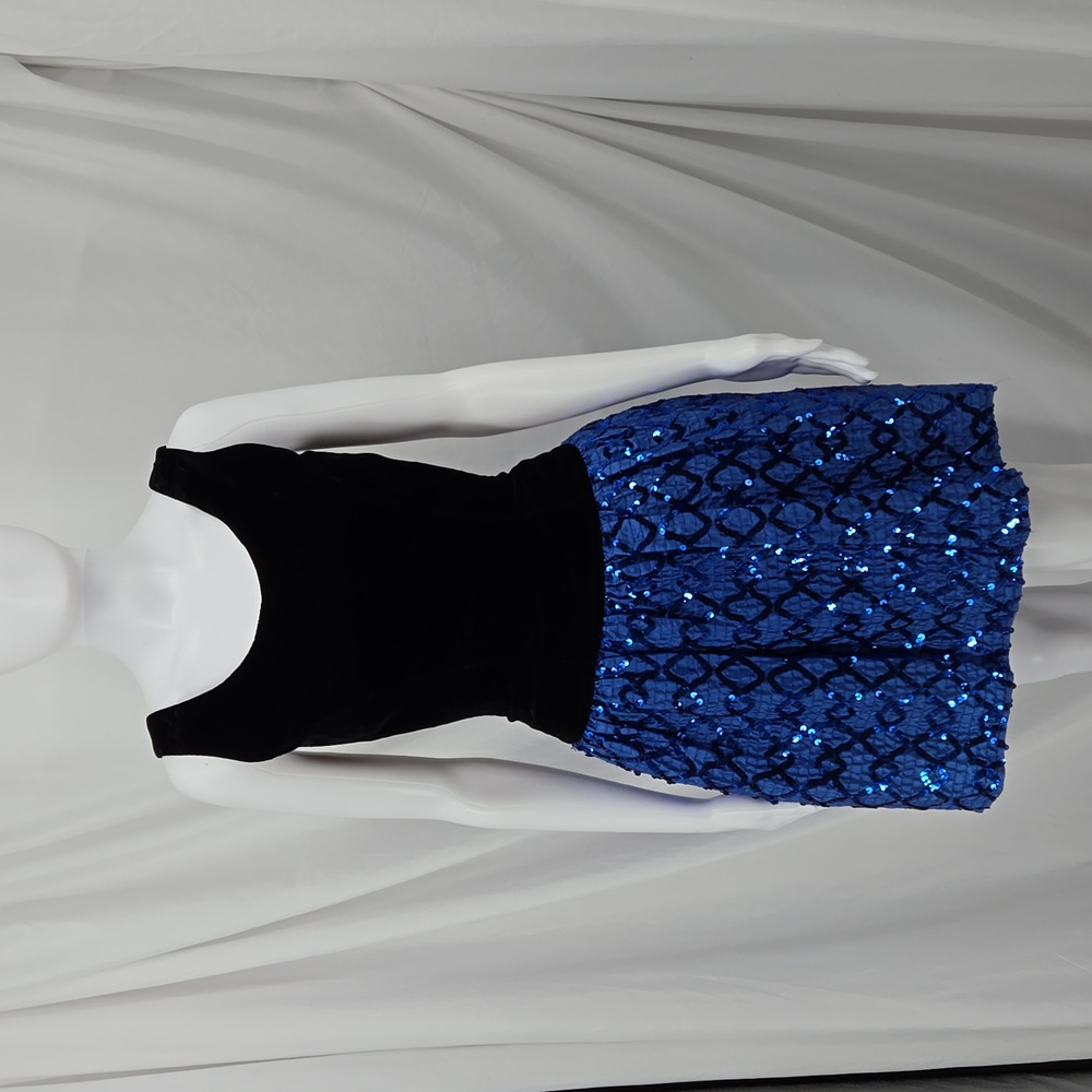 Jessica McClintock Vintage 80s Velvet Sequin Mini Cocktail Formal Prom Dress 3/4